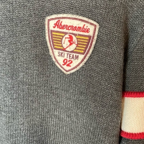 Abercrombie Grey Ski Team Sweater Red‎ White Size XL - Picture 5 of 9